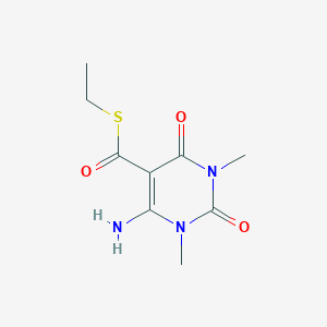 molecular formula C9H13N3O3S B3319876 S-Ethyl 6-amino-1,3-dimethyl-2,4-dioxo-1,2,3,4-tetrahydropyrimidine-5-carbothioate CAS No. 1187732-66-6