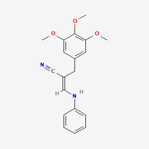 (E)-3-anilino-2-[(3,4,5-trimethoxyphenyl)methyl]prop-2-enenitrile