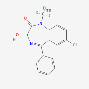 molecular formula C16H13ClN2O2 B3319919 7-chloro-3-hydroxy-5-phenyl-1-(trideuterio(113C)methyl)-3H-1,4-benzodiazepin-2-one CAS No. 1189871-79-1