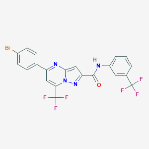 molecular formula C21H11BrF6N4O B331992 5-(4-bromophenyl)-7-(trifluoromethyl)-N-[3-(trifluoromethyl)phenyl]pyrazolo[1,5-a]pyrimidine-2-carboxamide 