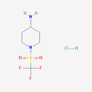 molecular formula C6H12ClF3N2O2S B3319933 1-((Trifluoromethyl)sulfonyl)piperidin-4-amine hydrochloride CAS No. 1190044-26-8