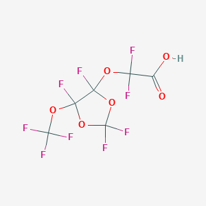molecular formula C6HF9O6 B3319942 乙酸，2,2-二氟-2-[[2,2,4,5-四氟-5-(三氟甲氧基)-1,3-二氧戊环-4-基]氧基]- CAS No. 1190931-41-9