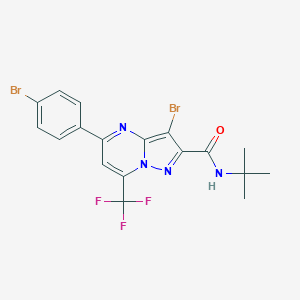 molecular formula C18H15Br2F3N4O B331995 3-bromo-5-(4-bromophenyl)-N-tert-butyl-7-(trifluoromethyl)pyrazolo[1,5-a]pyrimidine-2-carboxamide 