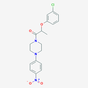 molecular formula C19H20ClN3O4 B331996 2-(3-Chlorophenoxy)-1-[4-(4-nitrophenyl)piperazin-1-yl]propan-1-one 