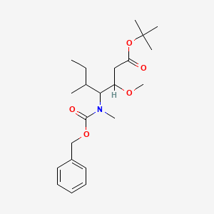 molecular formula C22H35NO5 B3320029 (3R,4S,5S)-tert-butyl 4-(((benzyloxy)carbonyl)(methyl)amino)-3-methoxy-5-methylheptanoate CAS No. 120205-58-5