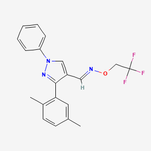 molecular formula C20H18F3N3O B3320078 3-(2,5-Dimethylphenyl)-1-phenyl-1H-pyrazole-4-carbaldehyde O-(2,2,2-trifluoroethyl)-oxime CAS No. 1202859-61-7