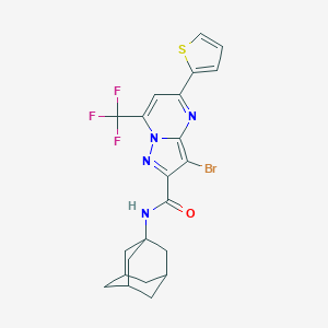 molecular formula C22H20BrF3N4OS B332008 N-(1-adamantyl)-3-bromo-5-(2-thienyl)-7-(trifluoromethyl)pyrazolo[1,5-a]pyrimidine-2-carboxamide 