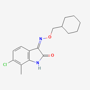 molecular formula C16H19ClN2O2 B3320081 6-Chloro-3-[(cyclohexylmethoxy)amino]-7-methyl-2H-indol-2-one CAS No. 1202860-06-7