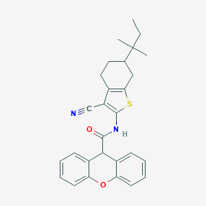 molecular formula C28H28N2O2S B332013 N-[3-cyano-6-(2-methylbutan-2-yl)-4,5,6,7-tetrahydro-1-benzothiophen-2-yl]-9H-xanthene-9-carboxamide 