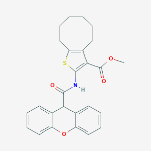 molecular formula C26H25NO4S B332015 methyl 2-[(9H-xanthen-9-ylcarbonyl)amino]-4,5,6,7,8,9-hexahydrocycloocta[b]thiophene-3-carboxylate 