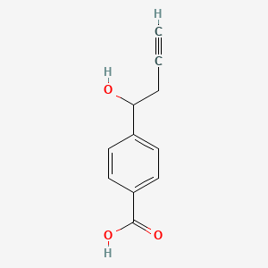 molecular formula C11H10O3 B3320191 4-(1-Hydroxybut-3-yn-1-yl)benzoic acid CAS No. 121598-70-7