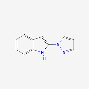 molecular formula C11H9N3 B3320244 1H-Indole, 2-(1H-pyrazol-1-yl)- CAS No. 1225068-04-1