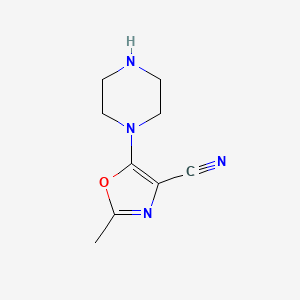 molecular formula C9H12N4O B3320250 2-Methyl-5-(piperazin-1-yl)oxazole-4-carbonitrile CAS No. 1226452-86-3