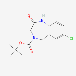molecular formula C14H17ClN2O3 B3320254 叔丁基 7-氯-2-氧代-2,3-二氢-1H-苯并[E][1,4]二氮杂卓-4(5H)-羧酸酯 CAS No. 1226808-00-9