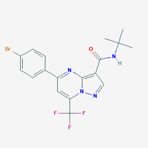 molecular formula C18H16BrF3N4O B332030 5-(4-bromophenyl)-N-tert-butyl-7-(trifluoromethyl)pyrazolo[1,5-a]pyrimidine-3-carboxamide 