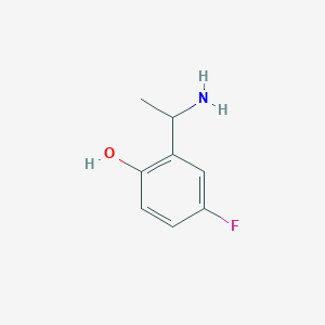 molecular formula C8H10FNO B3320301 2-(1-Aminoethyl)-4-fluorophenol CAS No. 1228570-33-9