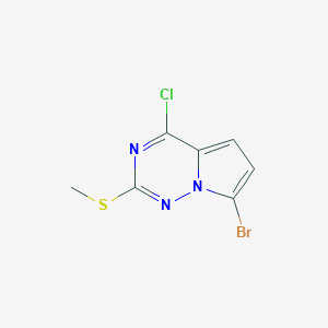 molecular formula C7H5BrClN3S B3320368 7-Bromo-4-chloro-2-(methylthio)pyrrolo[2,1-f][1,2,4]triazine CAS No. 1232815-51-8