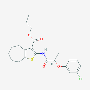 propyl 2-{[2-(3-chlorophenoxy)propanoyl]amino}-5,6,7,8-tetrahydro-4H-cyclohepta[b]thiophene-3-carboxylate