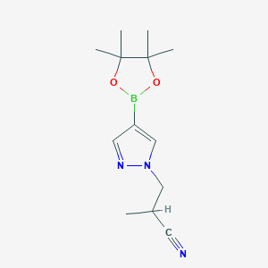 molecular formula C13H20BN3O2 B3320375 2-Methyl-3-(4-(4,4,5,5-tetramethyl-1,3,2-dioxaborolan-2-yl)-1H-pyrazol-1-yl)propanenitrile CAS No. 1233526-40-3