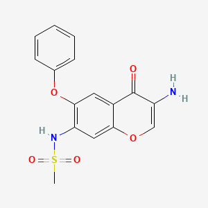 B3320411 3-amino-7-methylsulfonylamino-6-phenoxy-4H-1-benzopyran-4-one CAS No. 123663-48-9