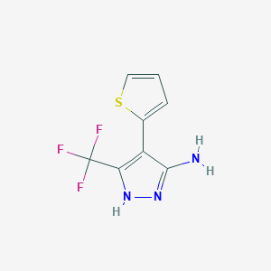 molecular formula C8H6F3N3S B3320428 4-(噻吩-2-基)-5-(三氟甲基)-1H-吡唑-3-胺 CAS No. 1239511-34-2