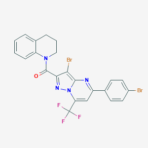 molecular formula C23H15Br2F3N4O B332047 [3-bromo-5-(4-bromophenyl)-7-(trifluoromethyl)pyrazolo[1,5-a]pyrimidin-2-yl](3,4-dihydroquinolin-1(2H)-yl)methanone 