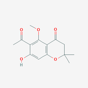 molecular formula C14H16O5 B3320486 6-Acetyl-7-hydroxy-5-methoxy-2,2-dimethylchroman-4-one CAS No. 124360-59-4