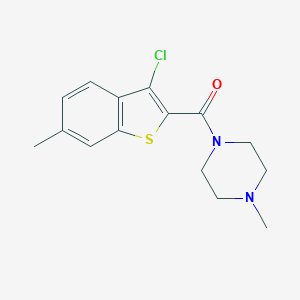 molecular formula C15H17ClN2OS B332049 (3-Chloro-6-methyl-1-benzothiophen-2-yl)-(4-methylpiperazin-1-yl)methanone CAS No. 5974-84-5