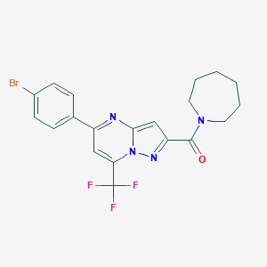 molecular formula C20H18BrF3N4O B332050 2-(1-Azepanylcarbonyl)-5-(4-bromophenyl)-7-(trifluoromethyl)pyrazolo[1,5-a]pyrimidine 