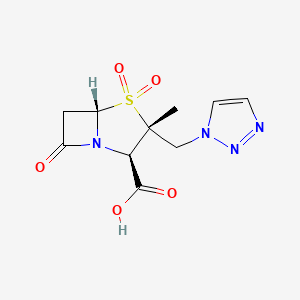 molecular formula C10H12N4O5S B3320515 (2R,3R,5S)-Rel-3-((1H-1,2,3-triazol-1-yl)methyl)-3-methyl-7-oxo-4-thia-1-azabicyclo[3.2.0]heptane-2-carboxylic acid 4,4-dioxide CAS No. 1246733-29-8