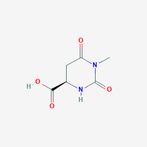 molecular formula C6H8N2O4 B3320532 (4R)-Hexahydro-1-methyl-2,6-dioxo-4-pyrimidinecarboxylic acid CAS No. 124916-92-3