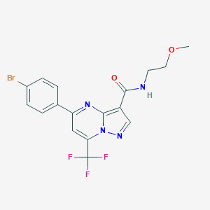 molecular formula C17H14BrF3N4O2 B332057 5-(4-bromophenyl)-N-(2-methoxyethyl)-7-(trifluoromethyl)pyrazolo[1,5-a]pyrimidine-3-carboxamide 