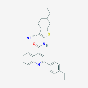 molecular formula C29H27N3OS B332059 N-(3-cyano-6-ethyl-4,5,6,7-tetrahydro-1-benzothiophen-2-yl)-2-(4-ethylphenyl)quinoline-4-carboxamide 