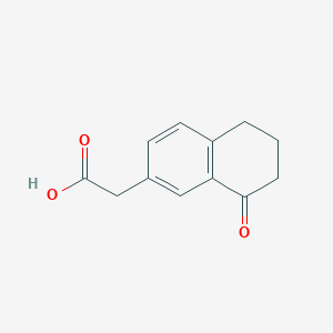 molecular formula C12H12O3 B3320608 2-Naphthaleneacetic acid, 5,6,7,8-tetrahydro-8-oxo- CAS No. 125564-50-3