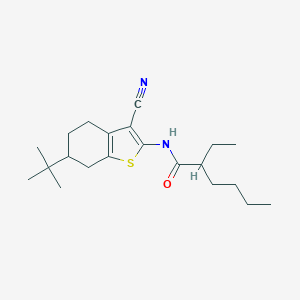 molecular formula C21H32N2OS B332061 N-(6-tert-Butyl-3-cyano-4,5,6,7-tetrahydro-1-benzothien-2-yl)-2-ethylhexanamide 