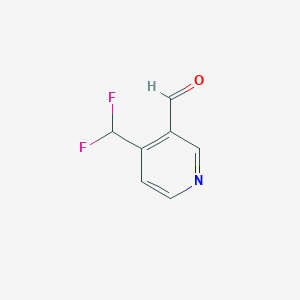 molecular formula C7H5F2NO B3320630 4-(Difluoromethyl)nicotinaldehyde CAS No. 1256805-34-1
