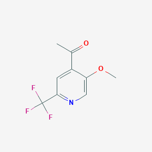 molecular formula C9H8F3NO2 B3320658 1-(5-Methoxy-2-(trifluoromethyl)pyridin-4-yl)ethan-1-one CAS No. 1256819-69-8