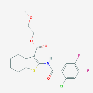 2-Methoxyethyl 2-[(2-chloro-4,5-difluorobenzoyl)amino]-4,5,6,7-tetrahydro-1-benzothiophene-3-carboxylate