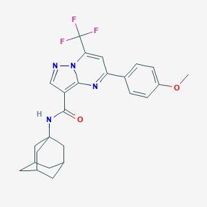 molecular formula C25H25F3N4O2 B332067 N-(1-adamantyl)-5-(4-methoxyphenyl)-7-(trifluoromethyl)pyrazolo[1,5-a]pyrimidine-3-carboxamide 