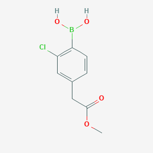 molecular formula C9H10BClO4 B3320688 (2-Chloro-4-(2-methoxy-2-oxoethyl)phenyl)boronic acid CAS No. 1259022-52-0