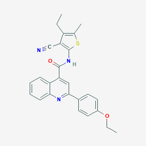 molecular formula C26H23N3O2S B332076 N-(3-cyano-4-ethyl-5-methylthiophen-2-yl)-2-(4-ethoxyphenyl)quinoline-4-carboxamide 
