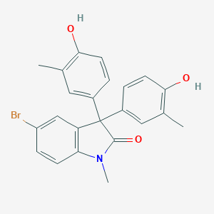 molecular formula C23H20BrNO3 B332084 5-bromo-3,3-bis(4-hydroxy-3-methylphenyl)-1-methyl-1,3-dihydro-2H-indol-2-one 