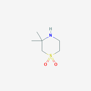 molecular formula C6H13NO2S B3320871 3,3-Dimethylthiomorpholine 1,1-dioxide CAS No. 1272670-08-2
