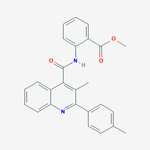 molecular formula C26H22N2O3 B332088 Methyl 2-({[3-methyl-2-(4-methylphenyl)quinolin-4-yl]carbonyl}amino)benzoate 