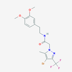 2-[4-bromo-5-methyl-3-(trifluoromethyl)-1H-pyrazol-1-yl]-N-[2-(3,4-dimethoxyphenyl)ethyl]acetamide