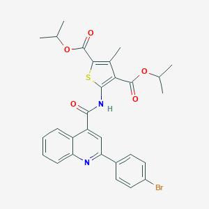 molecular formula C29H27BrN2O5S B332100 Diisopropyl 5-({[2-(4-bromophenyl)-4-quinolinyl]carbonyl}amino)-3-methyl-2,4-thiophenedicarboxylate 