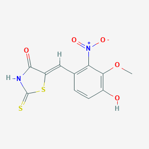 molecular formula C11H8N2O5S2 B332105 5-{4-Hydroxy-2-nitro-3-methoxybenzylidene}-2-thioxo-1,3-thiazolidin-4-one 