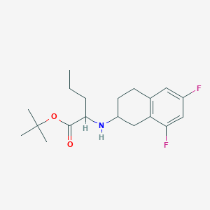 molecular formula C19H27F2NO2 B3321076 L-Norvaline, N-[(2S)-6,8-difluoro-1,2,3,4-tetrahydro-2-naphthalenyl]-, 1,1-dimethylethyl ester CAS No. 1309869-67-7