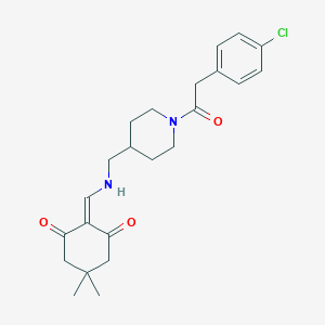 2-[[[1-[2-(4-chlorophenyl)acetyl]piperidin-4-yl]methylamino]methylidene]-5,5-dimethylcyclohexane-1,3-dione