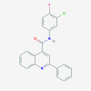 molecular formula C22H14ClFN2O B332113 N-(3-chloro-4-fluorophenyl)-2-phenylquinoline-4-carboxamide 